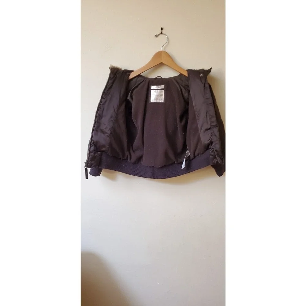 Old Navy Children's Winter Puffer Jacket‎ Coat Brown With Fur Lined Hood Small